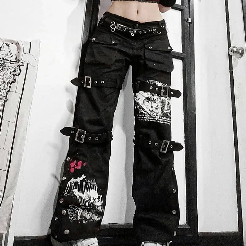 TOKYONOIR E-Girl Gothic Cargo Pants