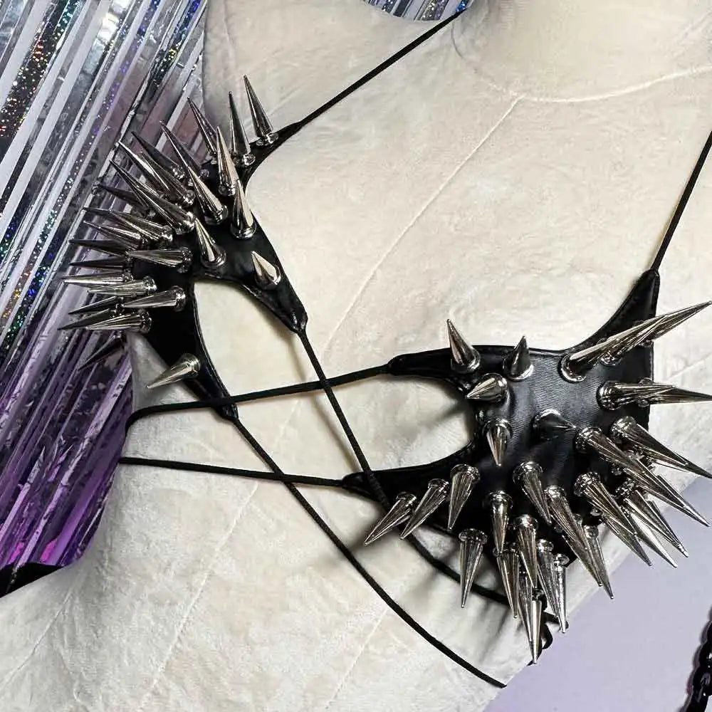 Goth Y2K Spike Strap Top