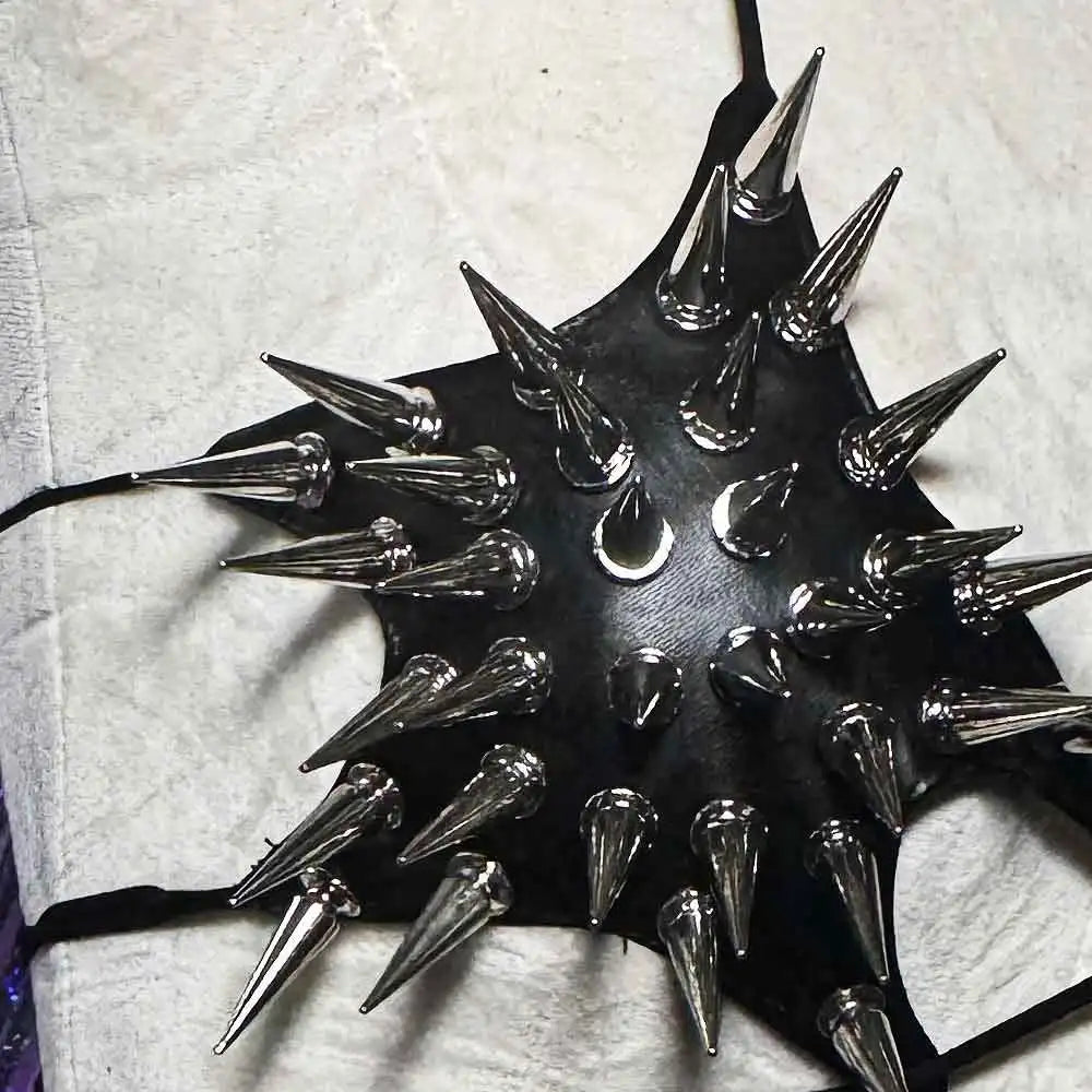 Goth Y2K Spike Strap Top